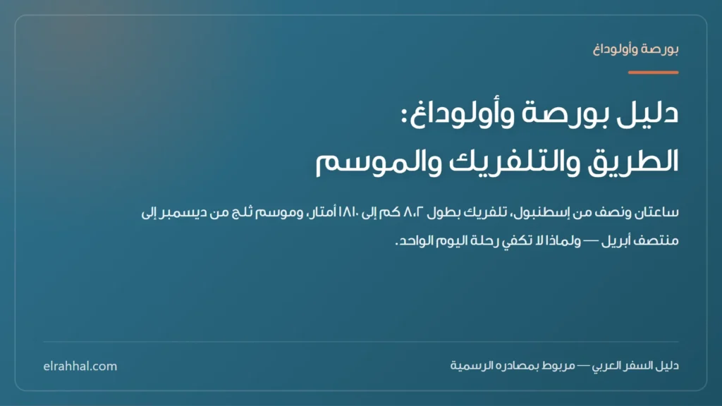 بطاقة مقال: دليل بورصة وأولوداغ: الطريق والتلفريك والموسم