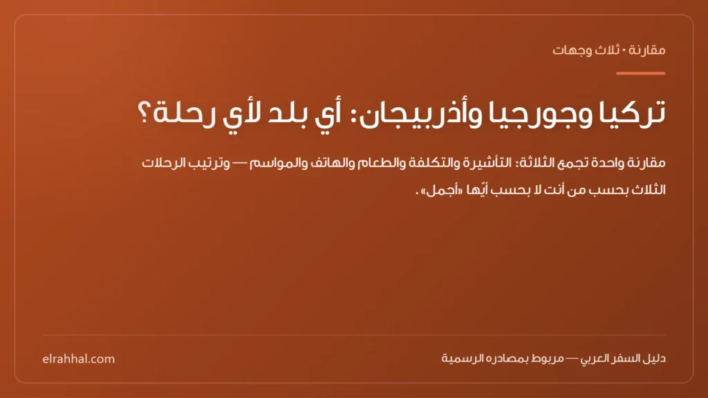 بطاقة مقال: تركيا وجورجيا وأذربيجان: أي بلد لأي رحلة؟