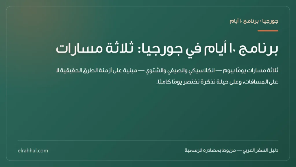 بطاقة مقال: برنامج ١٠ أيام في جورجيا: ثلاثة مسارات