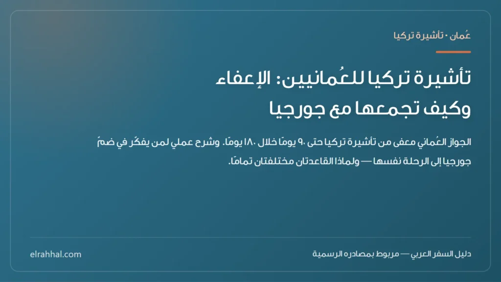 تأشيرة تركيا للعُمانيين: الإعفاء وكيف تجمعها مع جورجيا — بطاقة دليل من الرحّال